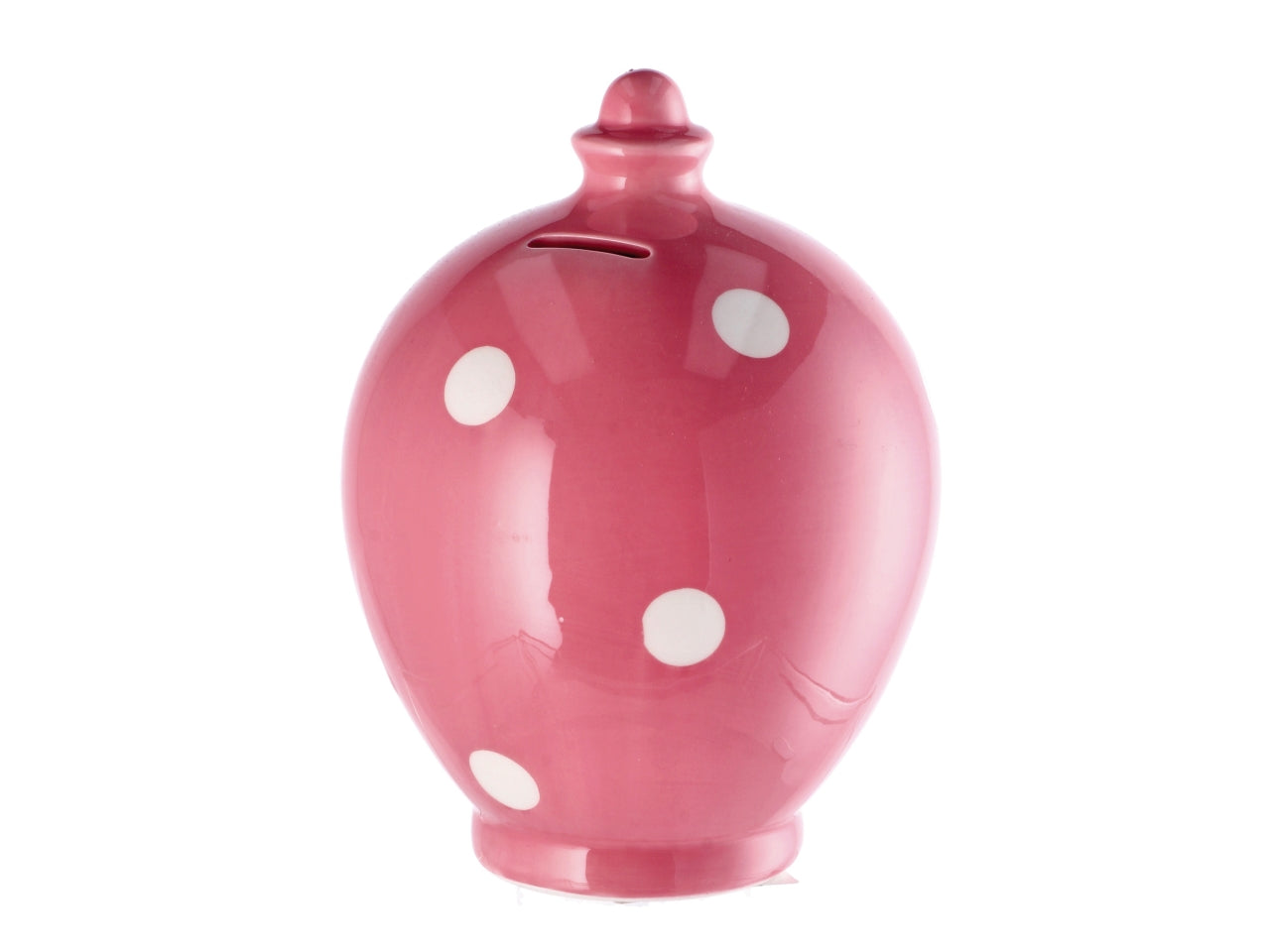 Salvadanaio in ceramica a pois 15xh20cm, 4 colori assortiti