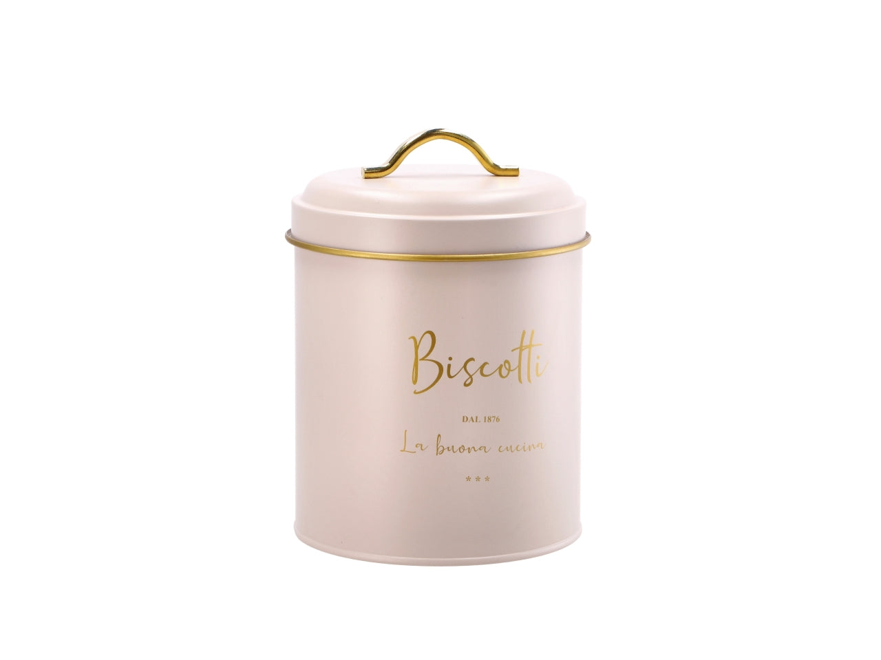 Barattolo biscottiera in latta con coperchio 14xh20cm, 2 colori assortiti