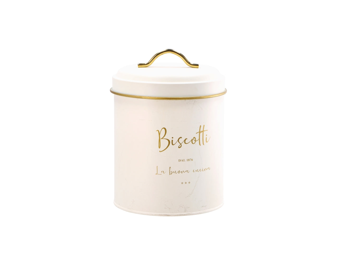 Barattolo biscottiera in latta con coperchio 14xh20cm, 2 colori assortiti