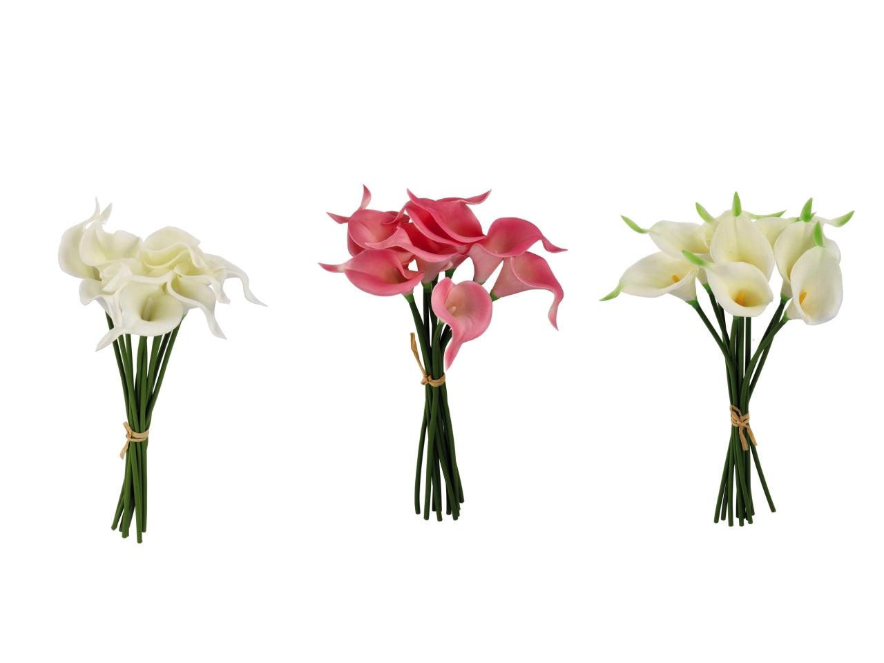 Bouquet di calle 35cm real touch con 10 fiori, 3 varianti di colori