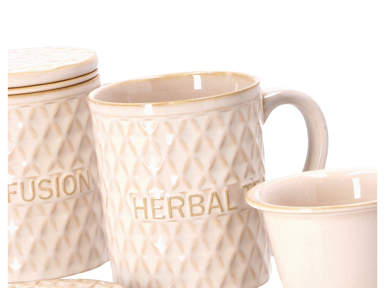 Tisaniera in ceramica con coperchio e filtro 9xh12cm beige, assortiti