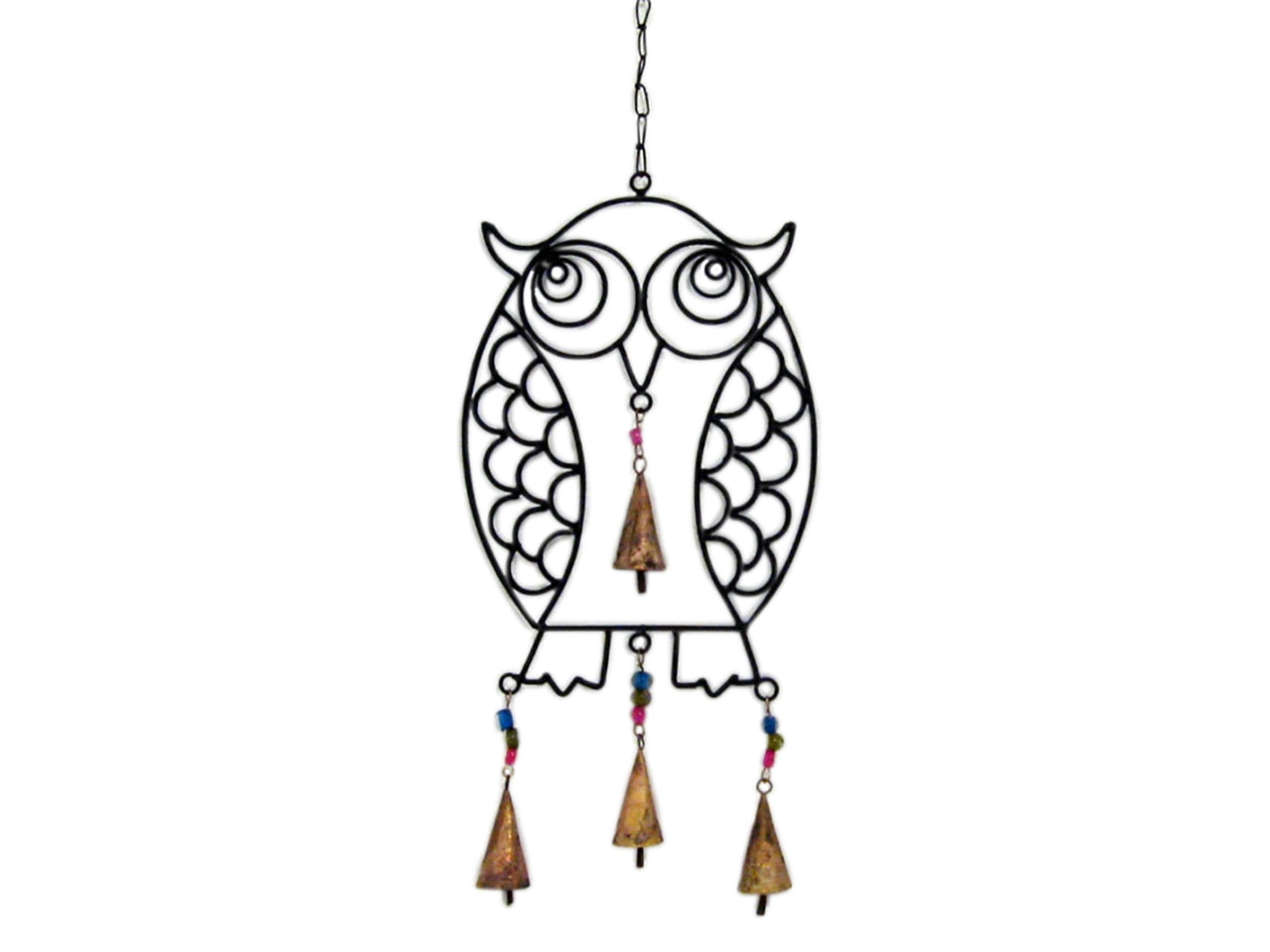 Linea metallo Gufo con 4 campanelle