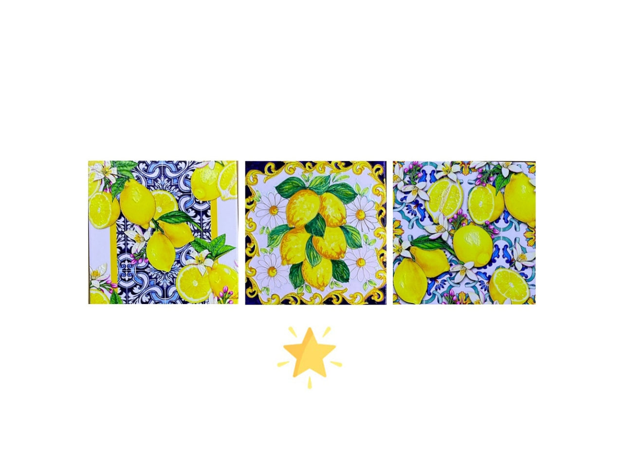 Magnete in ceramica mattonella maiolica in 3 assortimenti