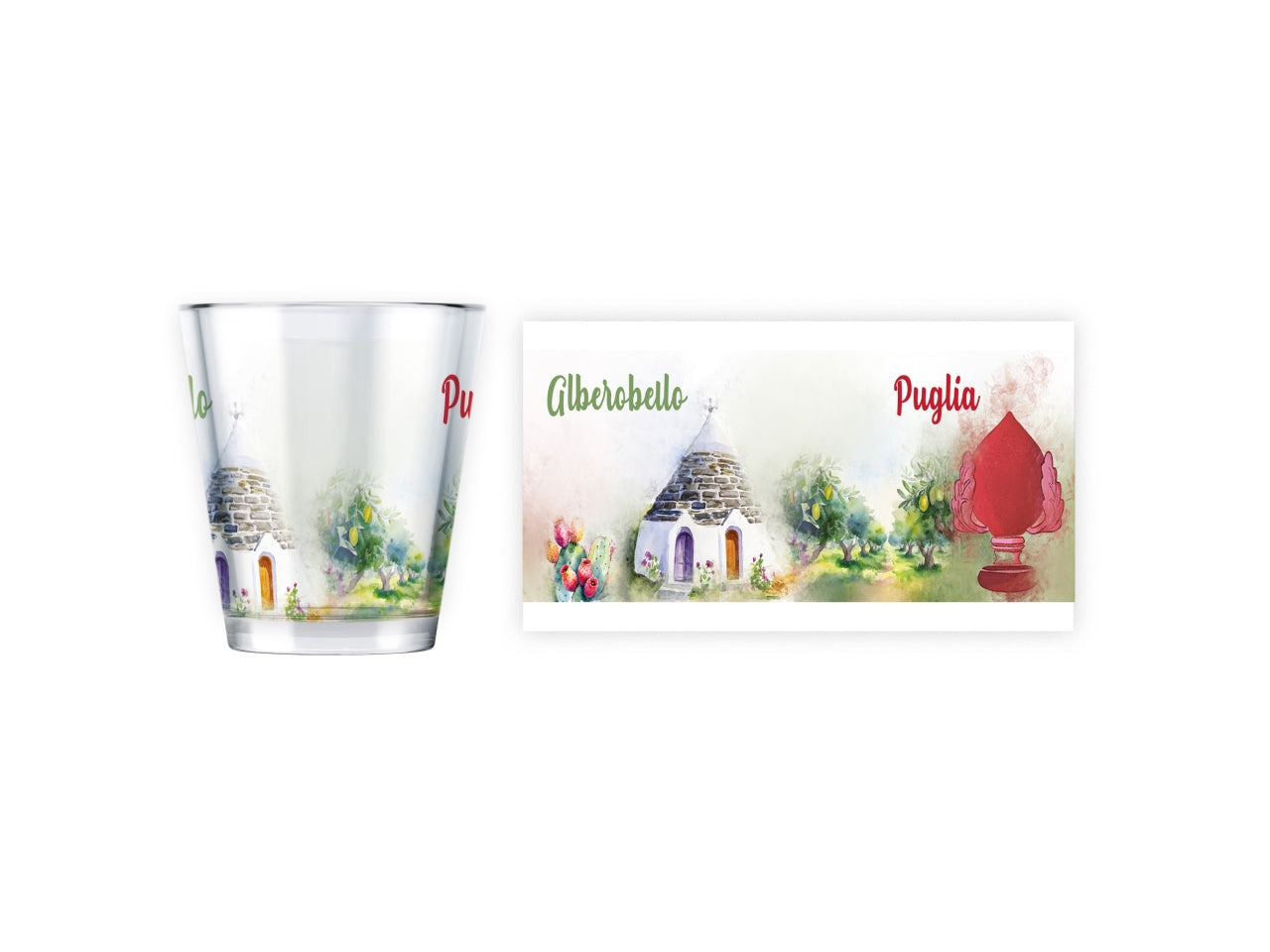 Bicchierino in vetro puglia multiveduta opaco