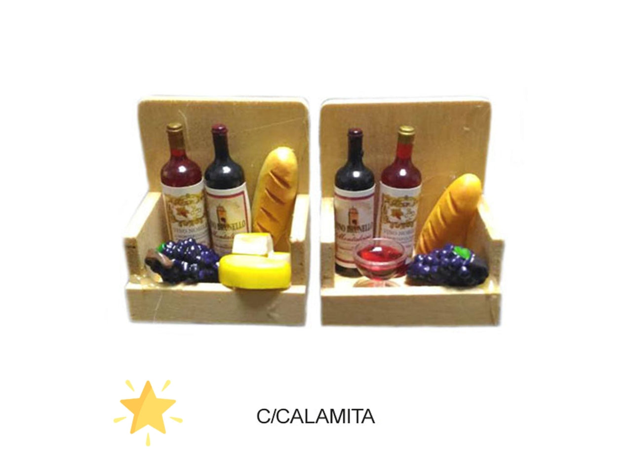 Magnete cassa vini-formaggio resina in 2 assortimenti