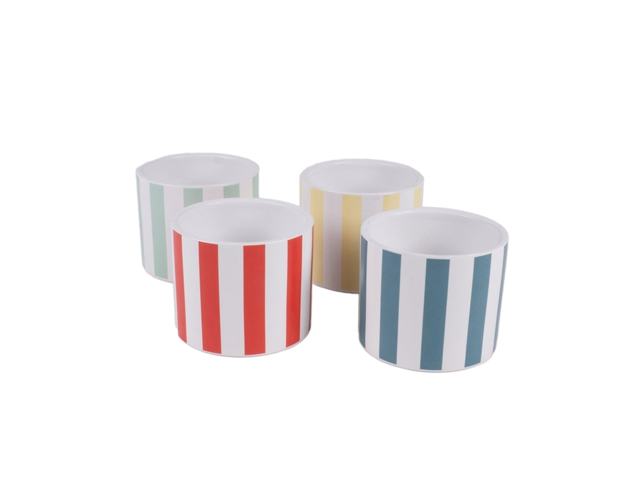 Cache-pot in ceramica rigata diametro 9,5xh.8cm, 4 colori assortiti