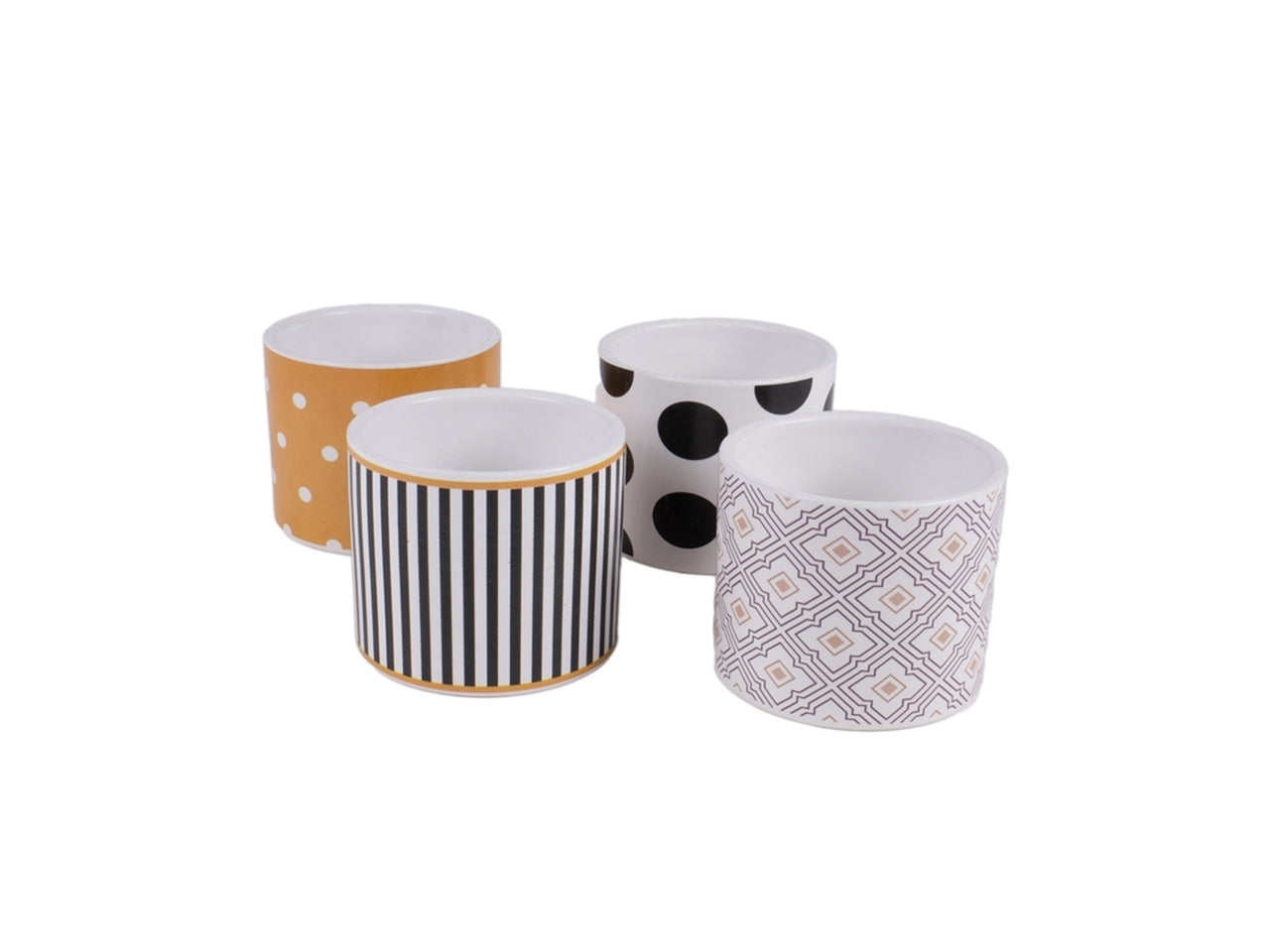 Cache-pot in ceramica diametro 9,5xh.8cm, 4 decori assortiti
