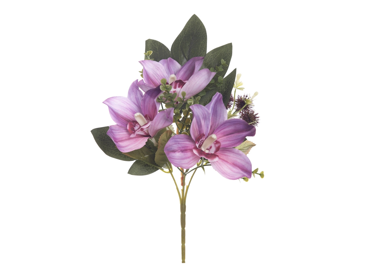 Mazzo cimbydium 33cm con 3 fiori lilla