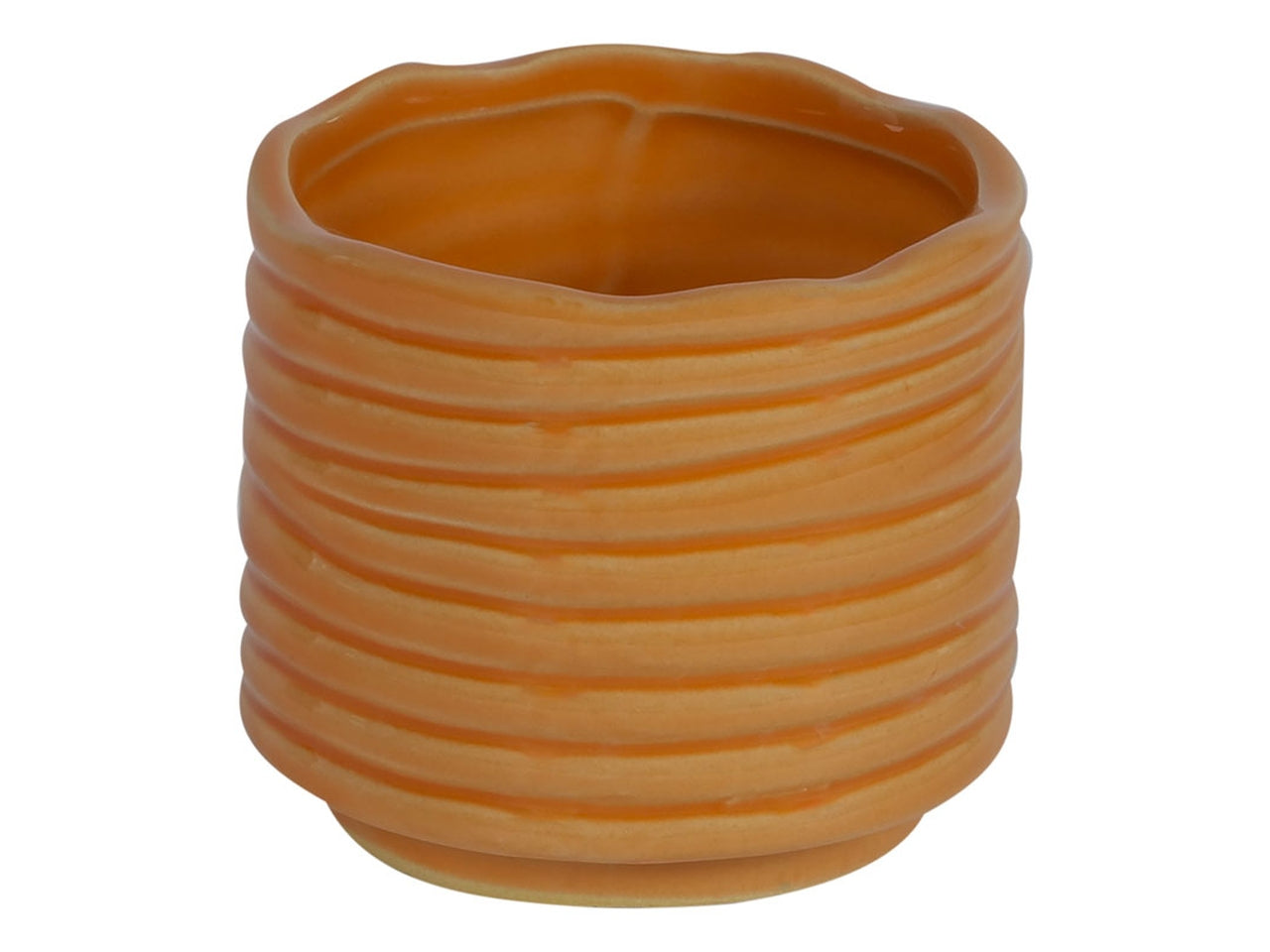 Vaso portapiante in ceramica diametro 9xh.8cm arancio
