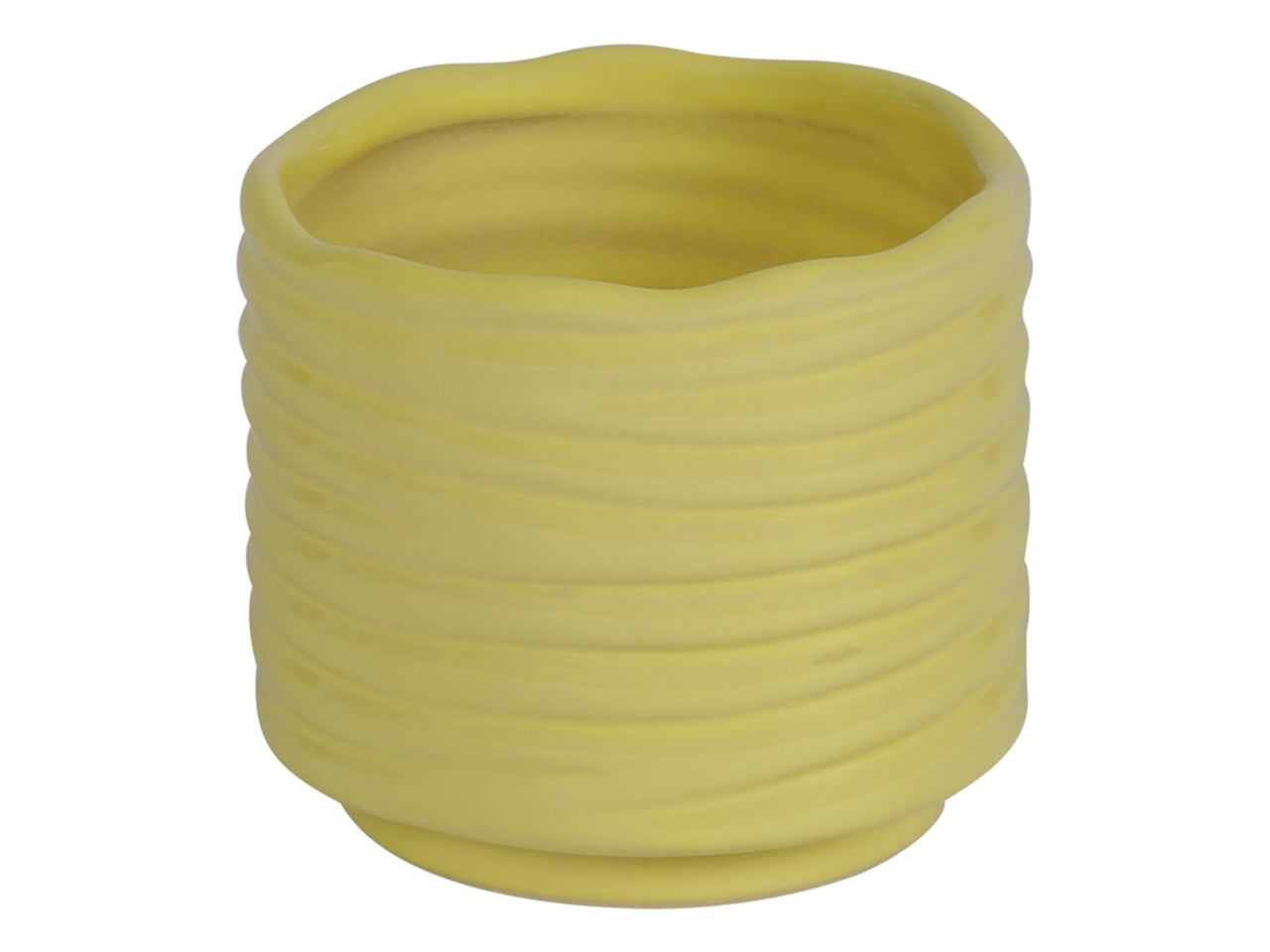 Vaso portapiante in ceramica diametro 9xh.8cm giallo