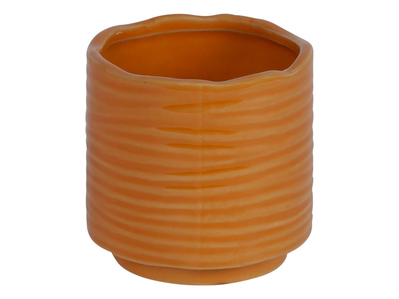 Vaso portapiante in ceramica diametro 11xh.11cm arancio