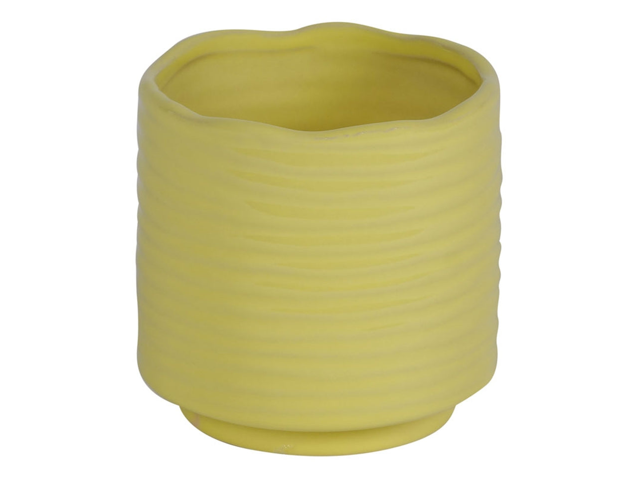 Vaso portapiante in ceramica diametro 11xh.11cm giallo