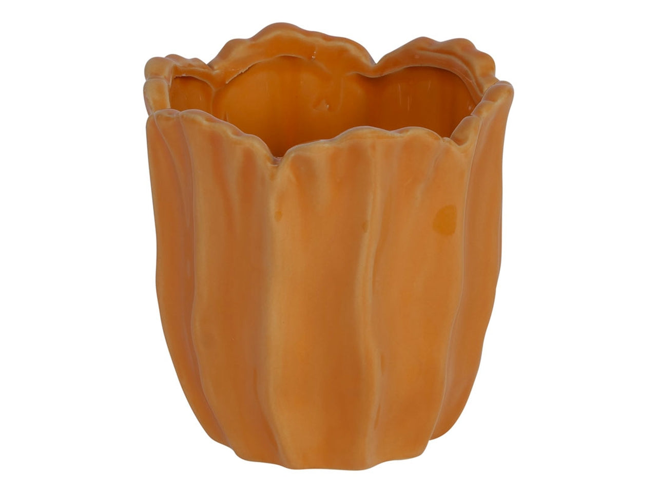 Vaso portapiante in ceramica diametro 11xh.11cm arancio