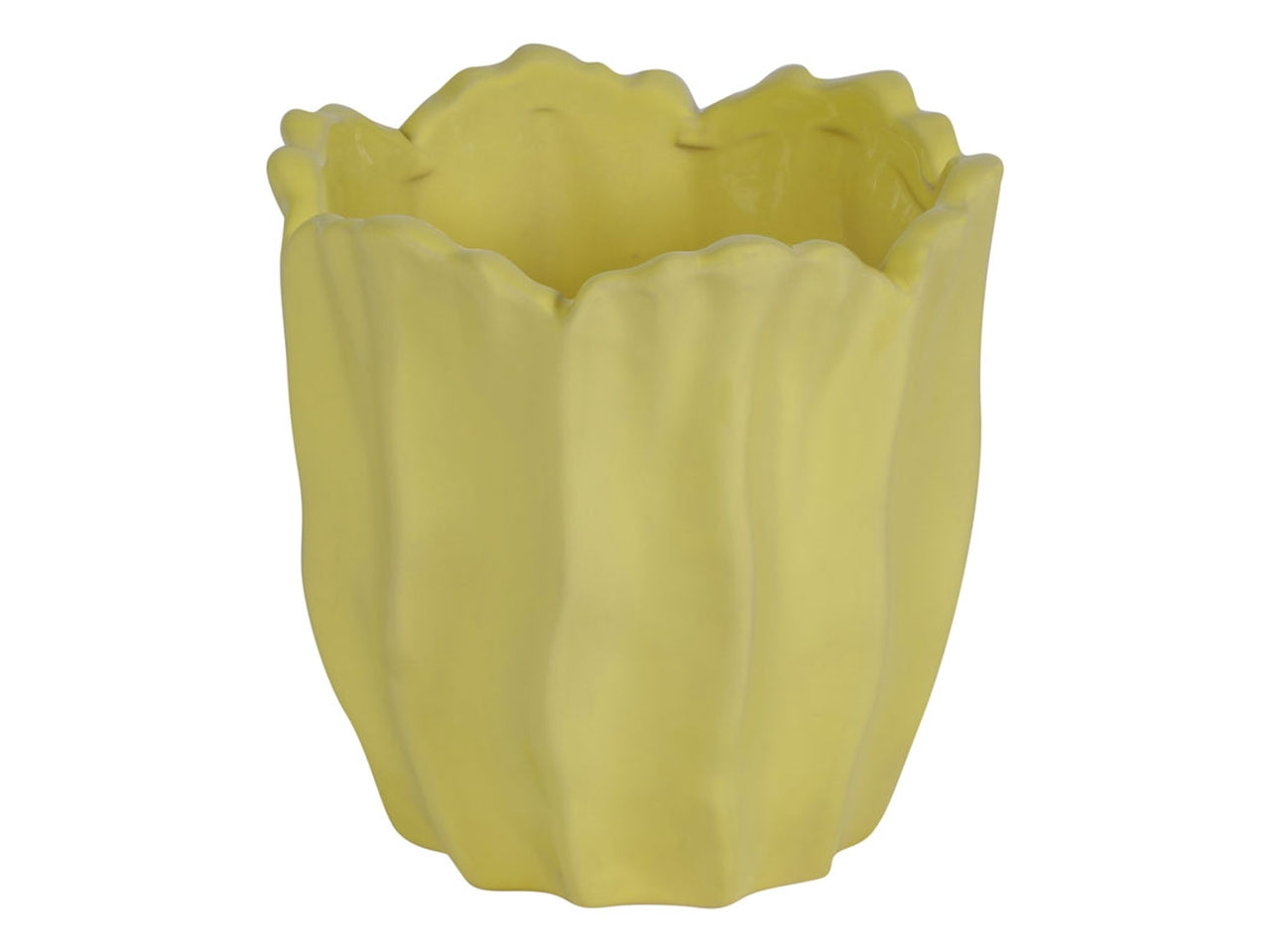 Vaso portapiante in ceramica diametro 11xh.11cm giallo