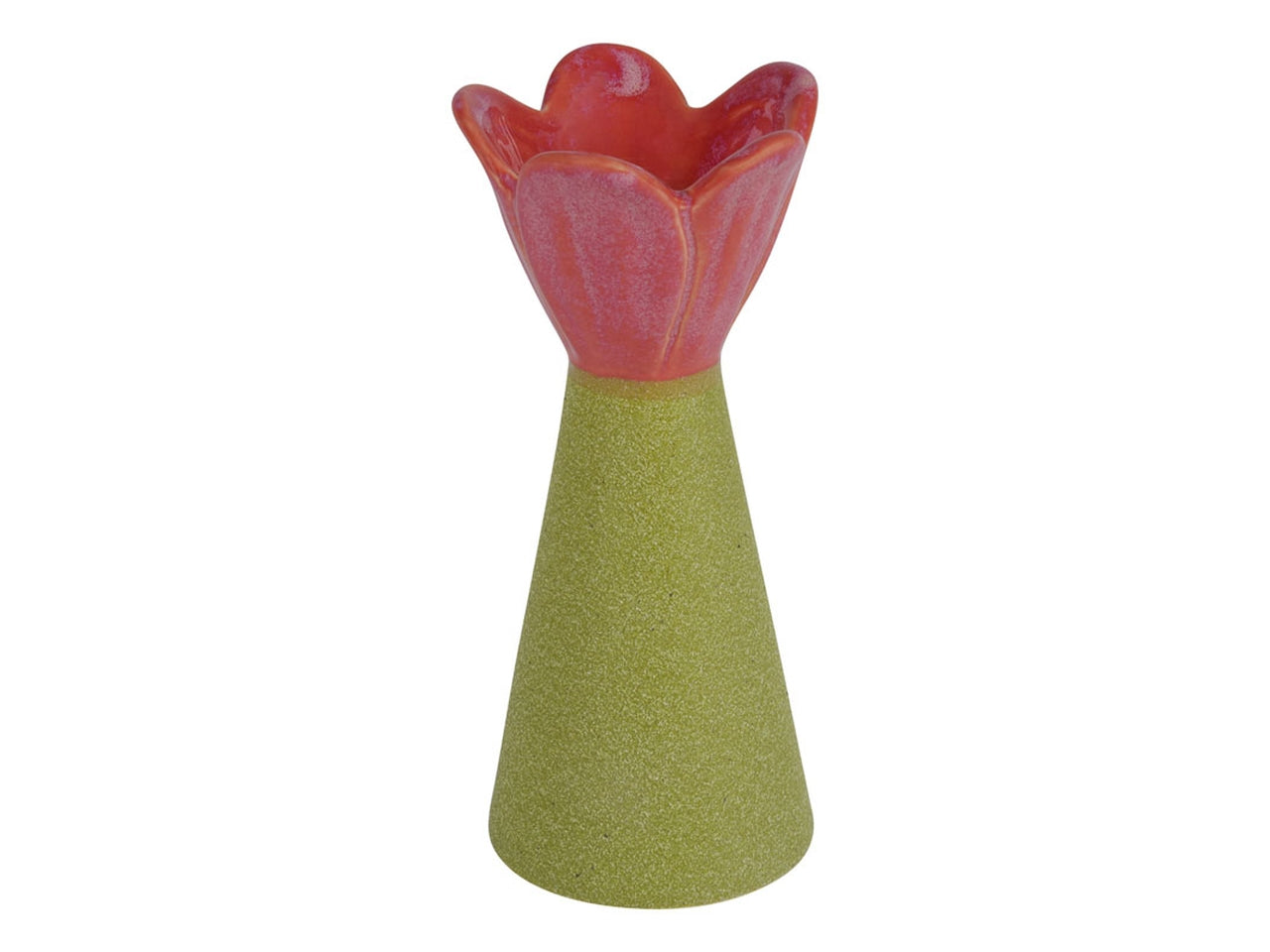 Vaso portafiori a tulipano in ceramica d.6,5x15cm fucsia
