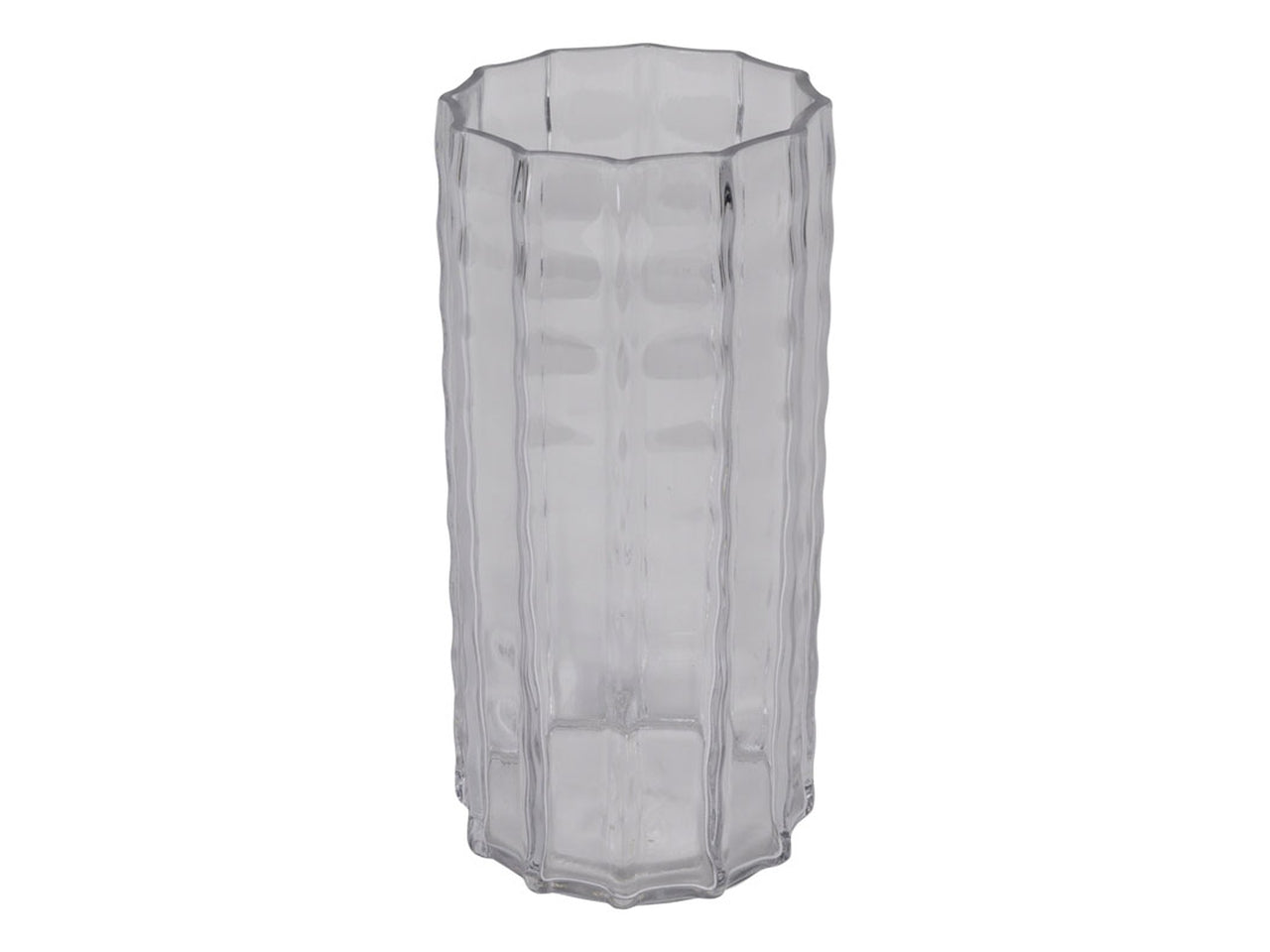 Vaso portafiori in vetro trasparente d.12x25cm