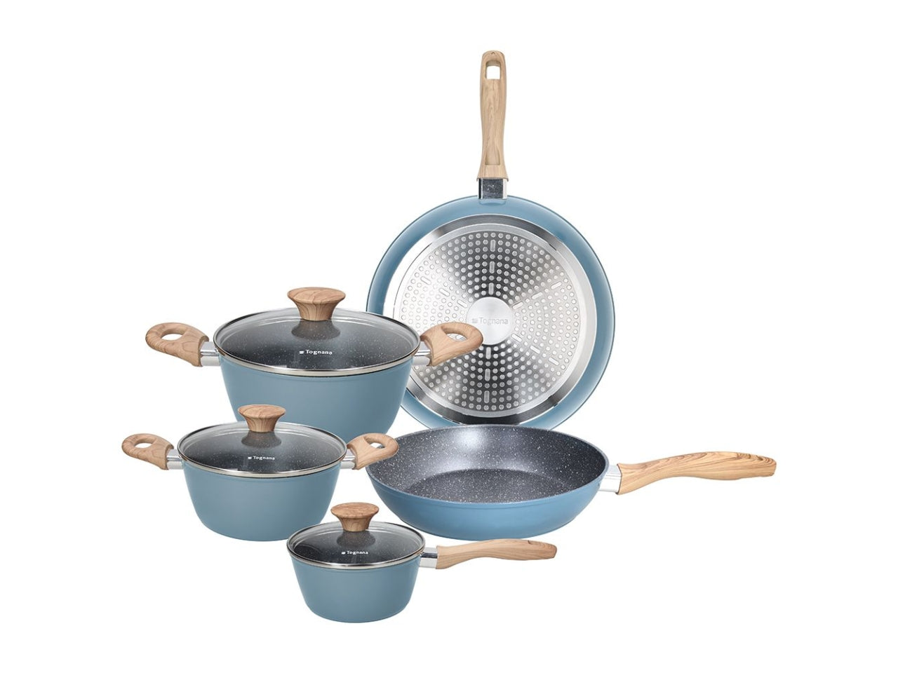 Batteria di pentole e padelle Stone Skys da 8 pezzi antiaderente