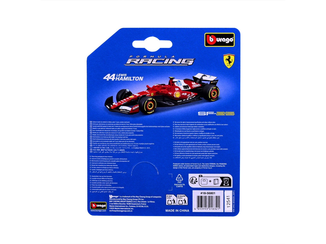 Auto F1 Ferrari Sf-25 Hamilton scala 1:64