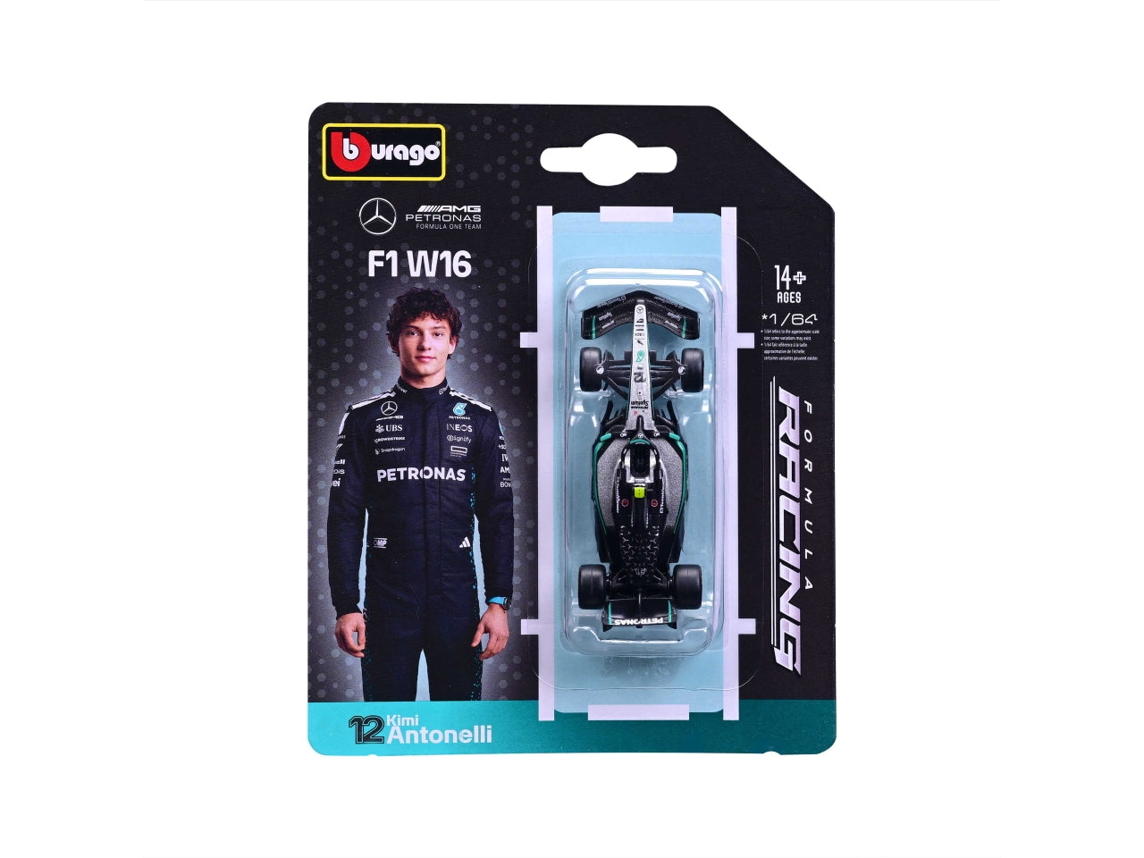 Auto F1 Ferrari W16 Mercedes 2025 Kimi Antonelli scala 1:64