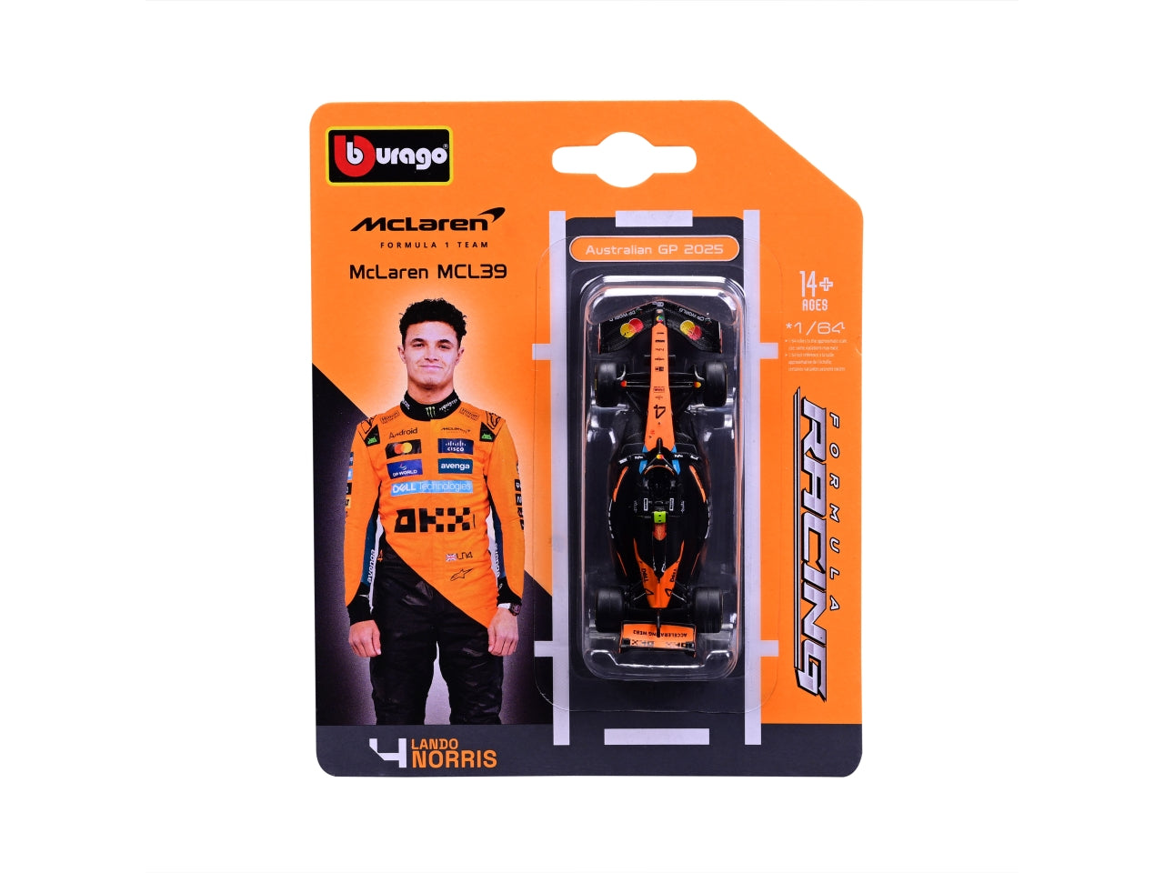 Auto F1 Ferrari MCL 39 Mclaren 2025 Lando Norris scala 1:64