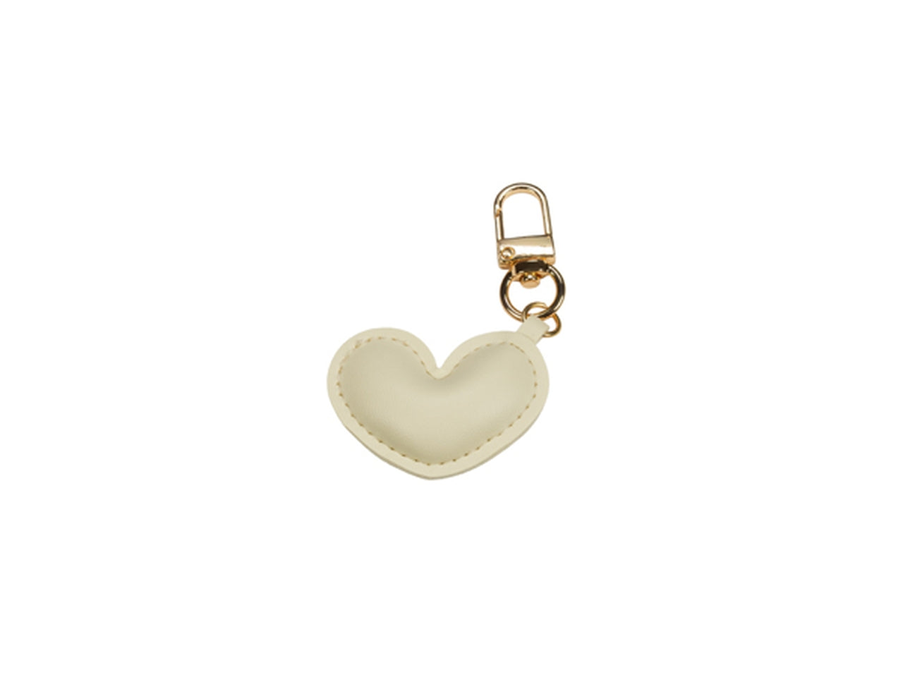 Ciondolo cuore in ecopelle 4cm beige