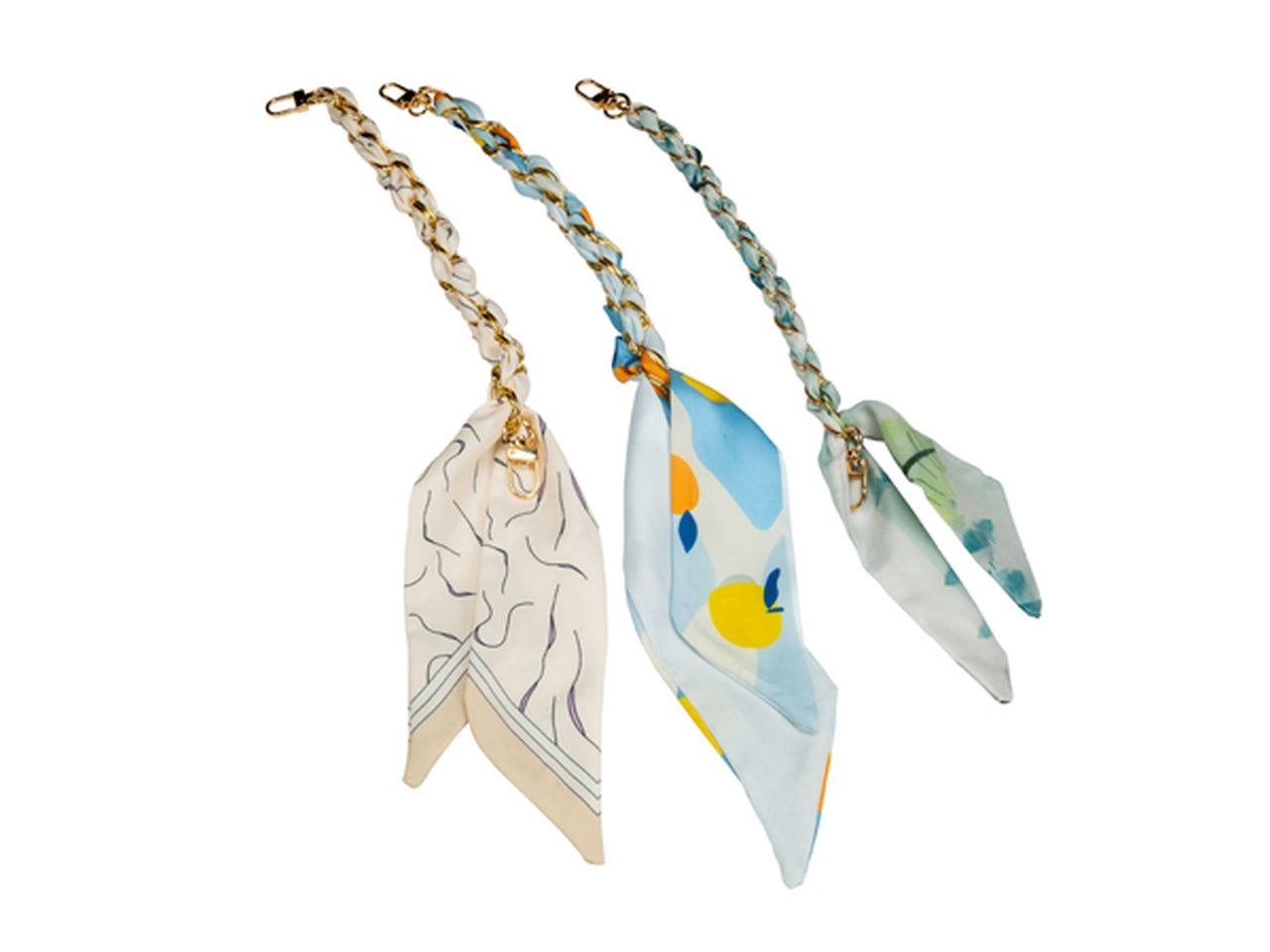 Portachiavi con foulard in 3 colori assortiti