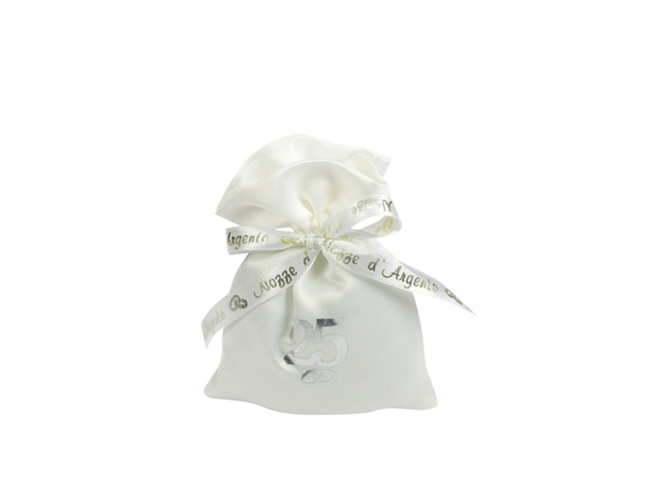 Sacchetto portaconfetti stampato 25 anni 10xh.13cm