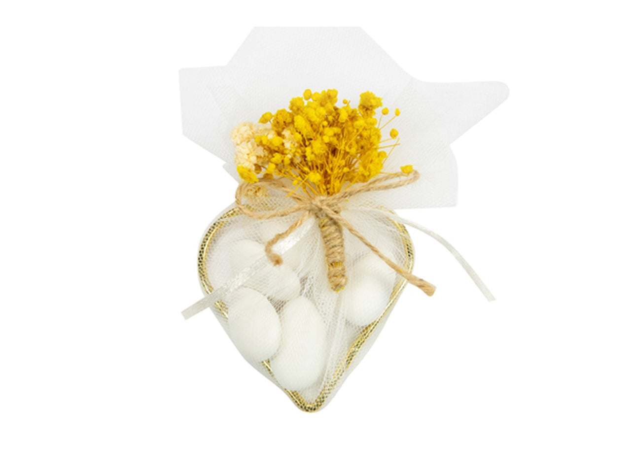 Decorazione cuore in metallo 7cm oro