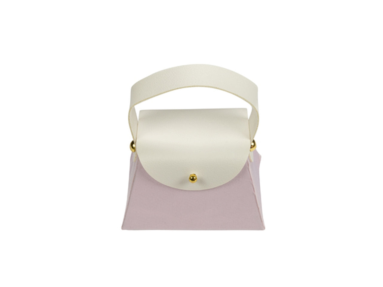 Borsetta con manico in ecopelle cipria