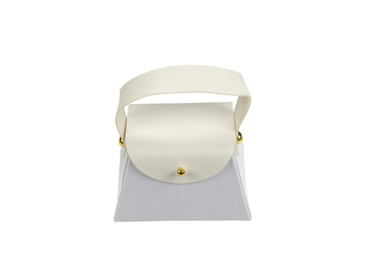 Borsetta con manico in ecopelle bianco