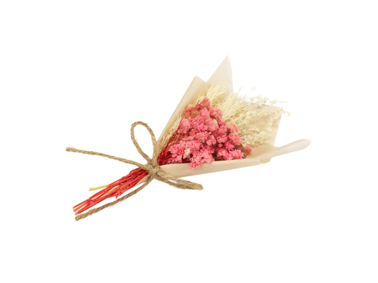 Bouquet con fiori secchi rosa antico in confezione da 6 pezzi