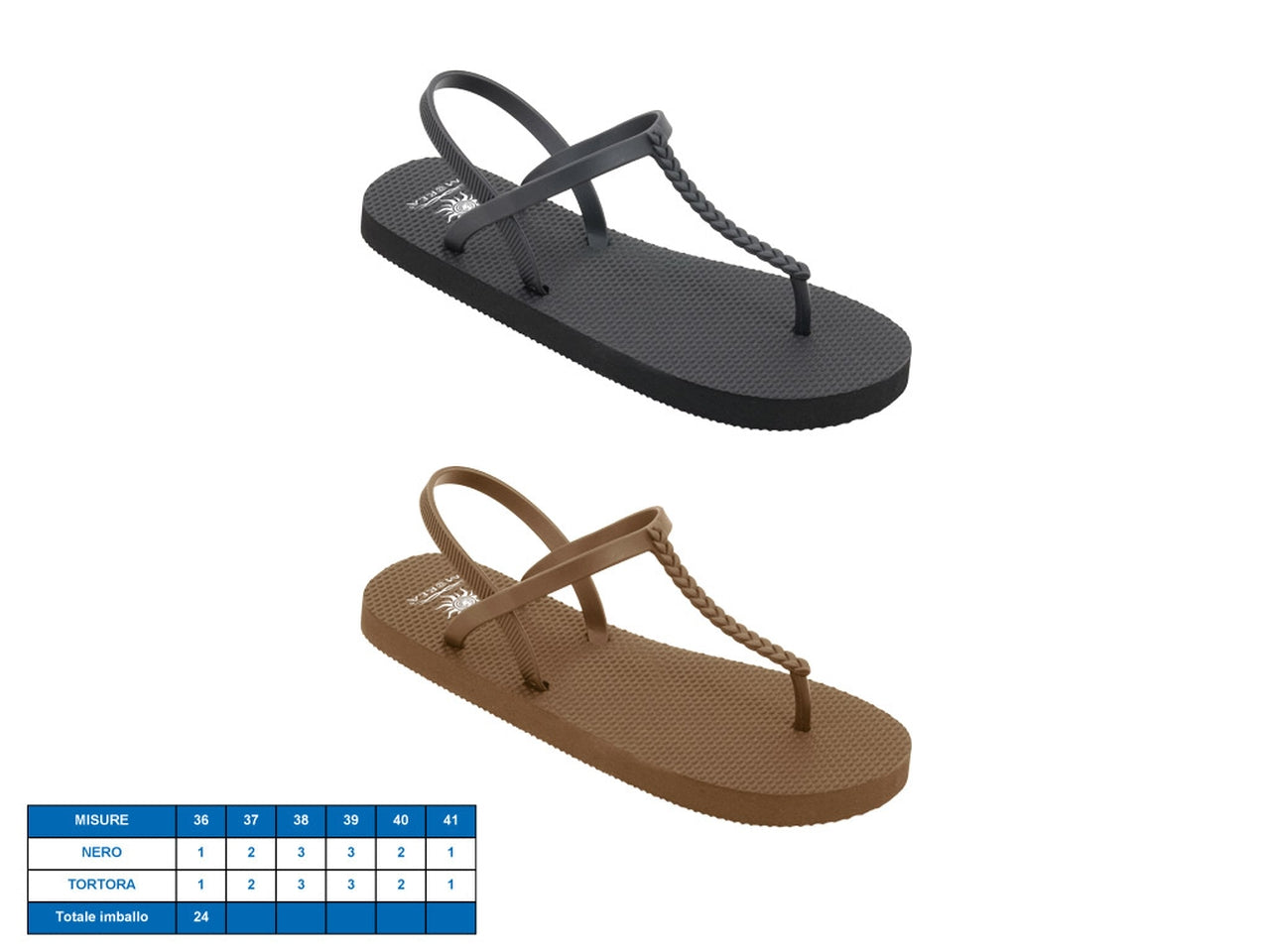 Sandalo donna brasilia tg36-41 2 assortiti