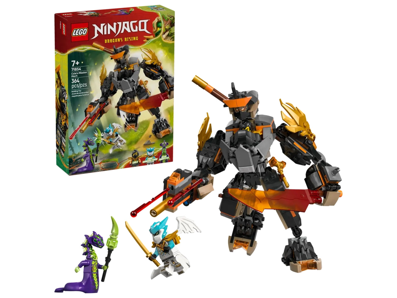 Lego Ninjago Mech della missione di Cole e drago Zane