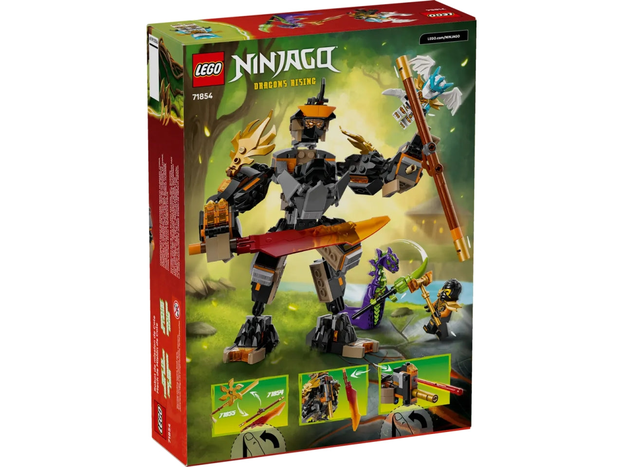 Lego Ninjago Mech della missione di Cole e drago Zane