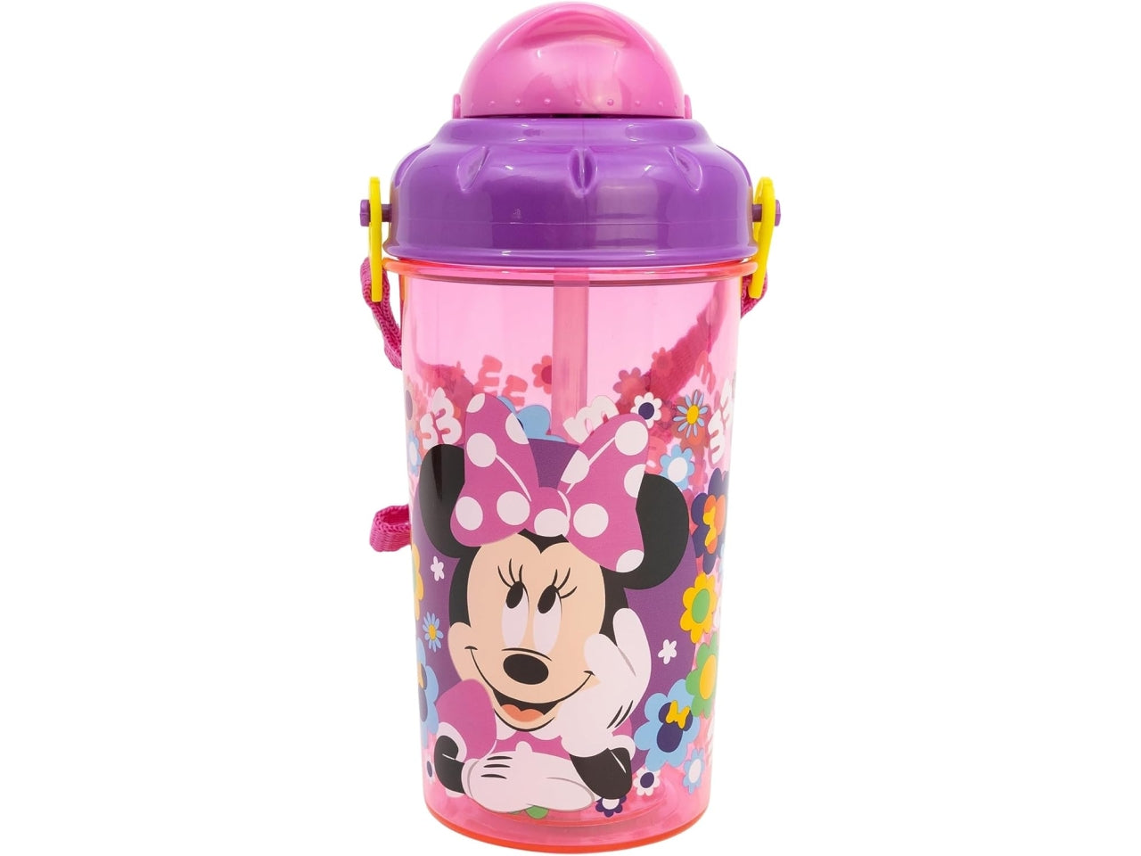 Minnie borraccia con cannuccia push up 465ml
