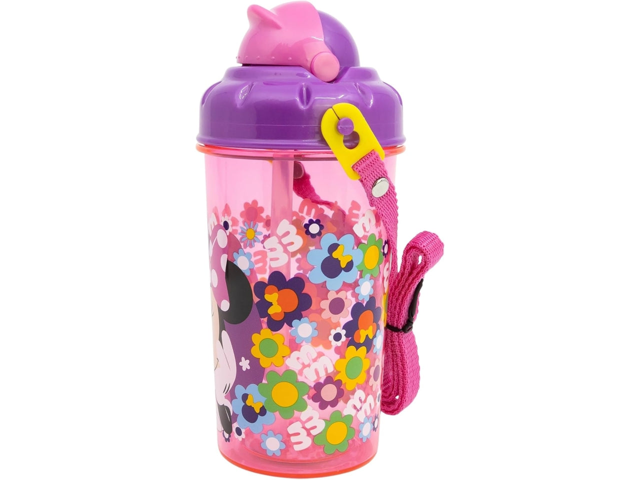 Minnie borraccia con cannuccia push up 465ml