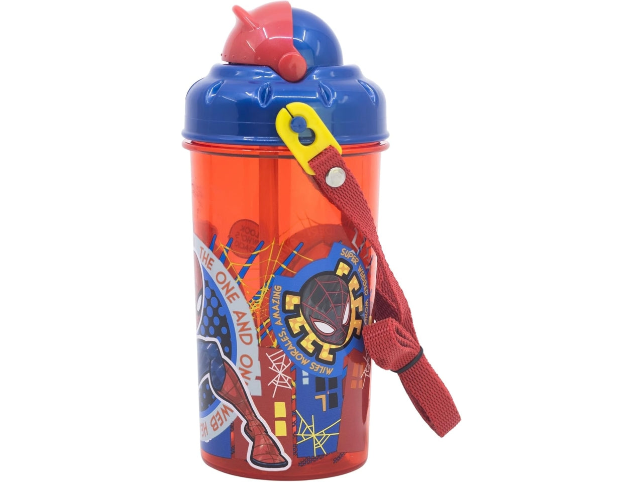 Spiderman borraccia con cannuccia push up 465ml