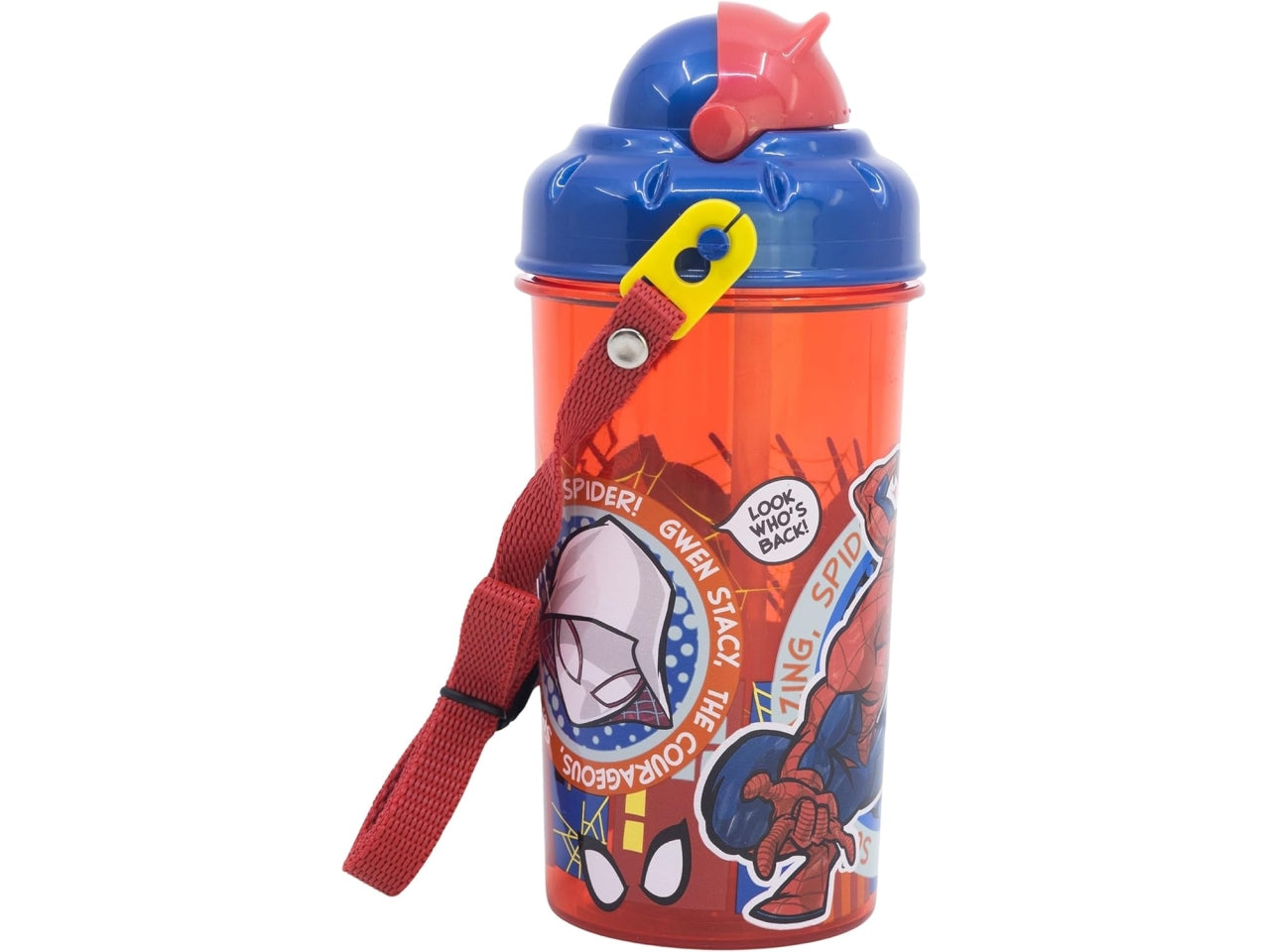 Spiderman borraccia con cannuccia push up 465ml