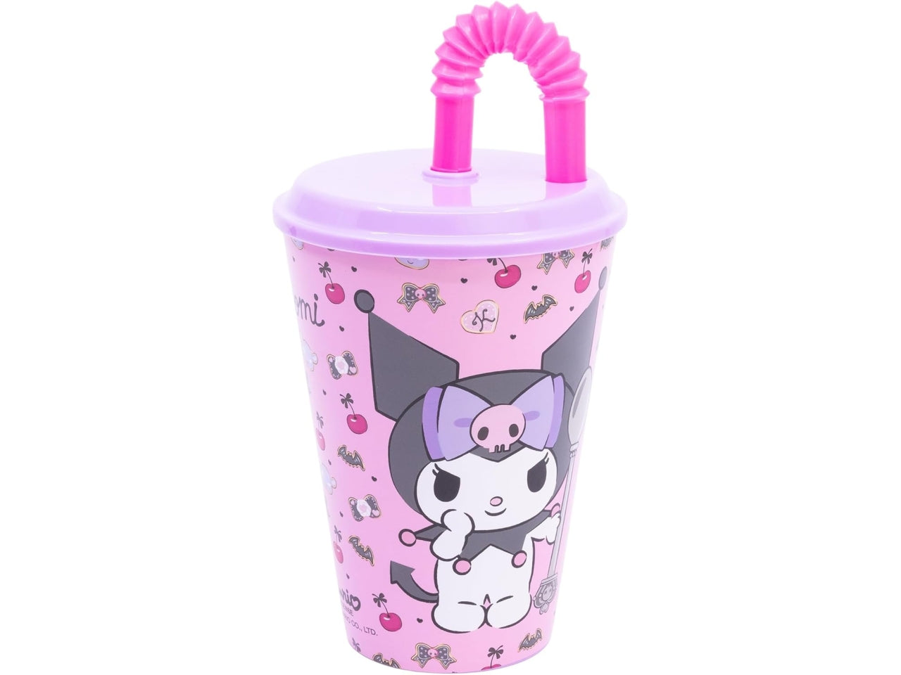 Kuromi bicchiere con cannuccia 430ml