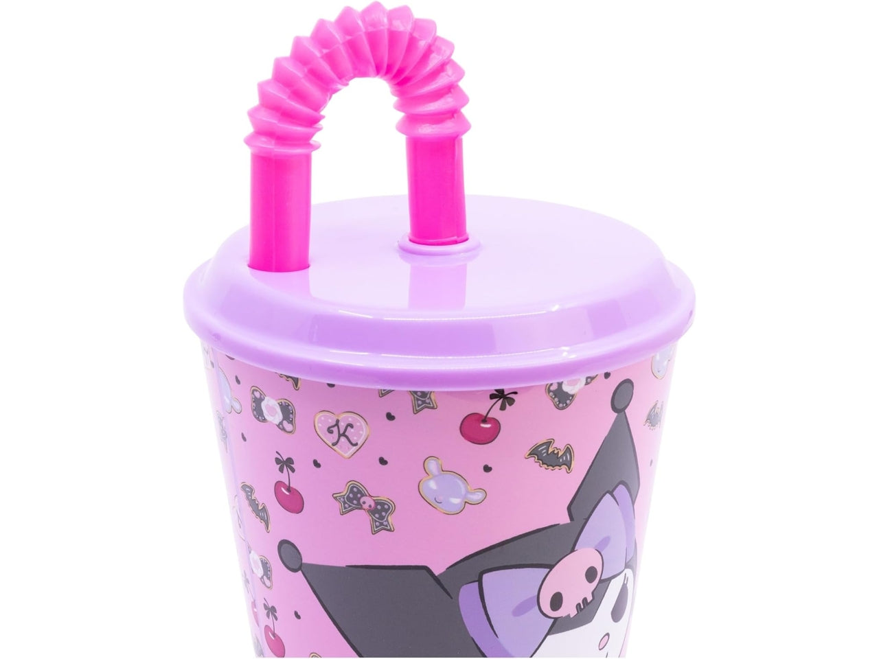 Kuromi bicchiere con cannuccia 430ml