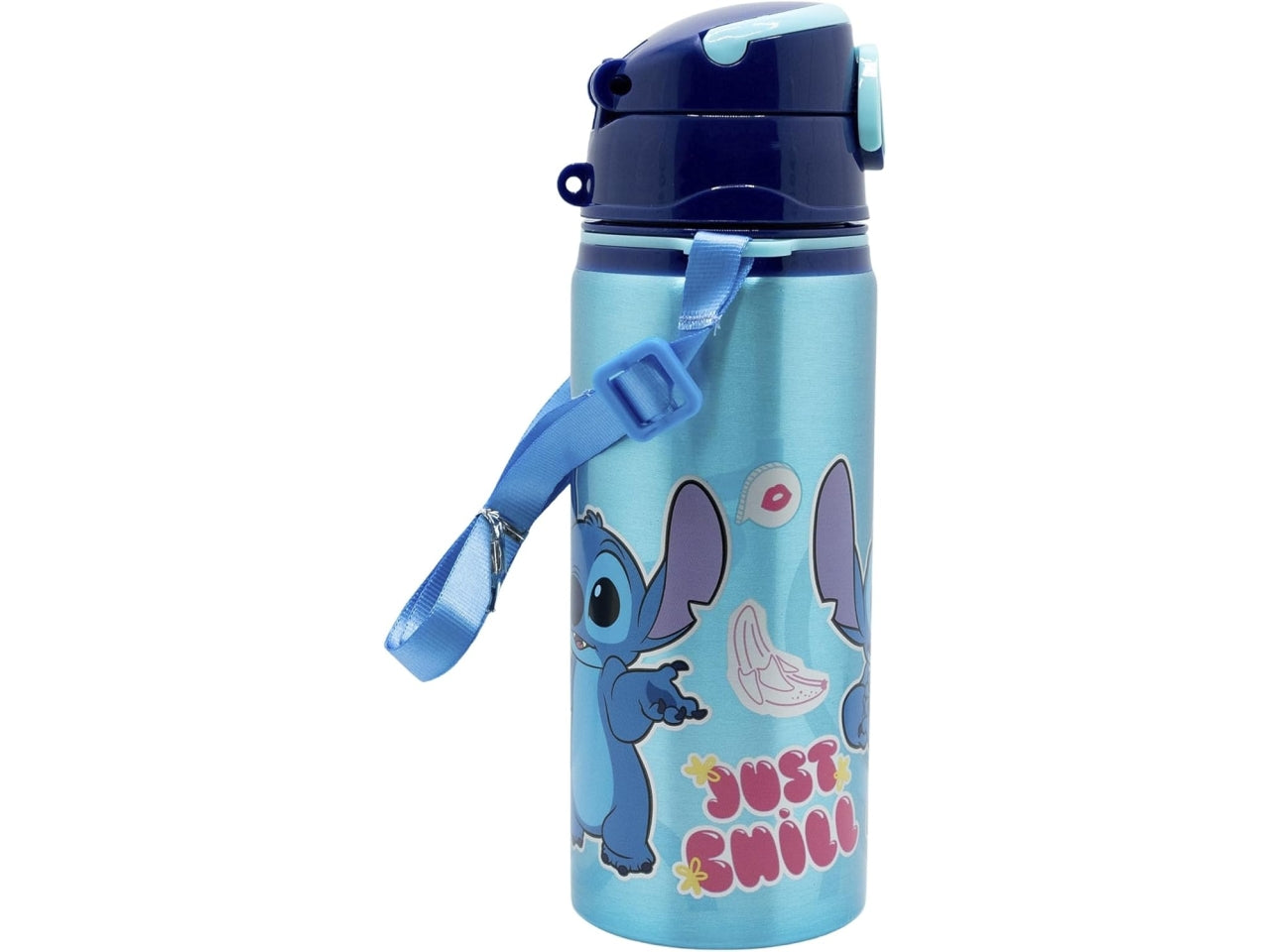 Stitch borraccia in alluminio pop up con cannuccia e tracolla 730ml