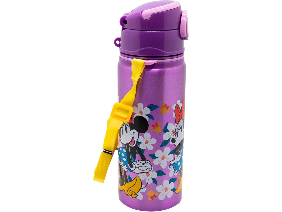 Minnie borraccia in alluminio pop up con cannuccia e tracolla 730ml