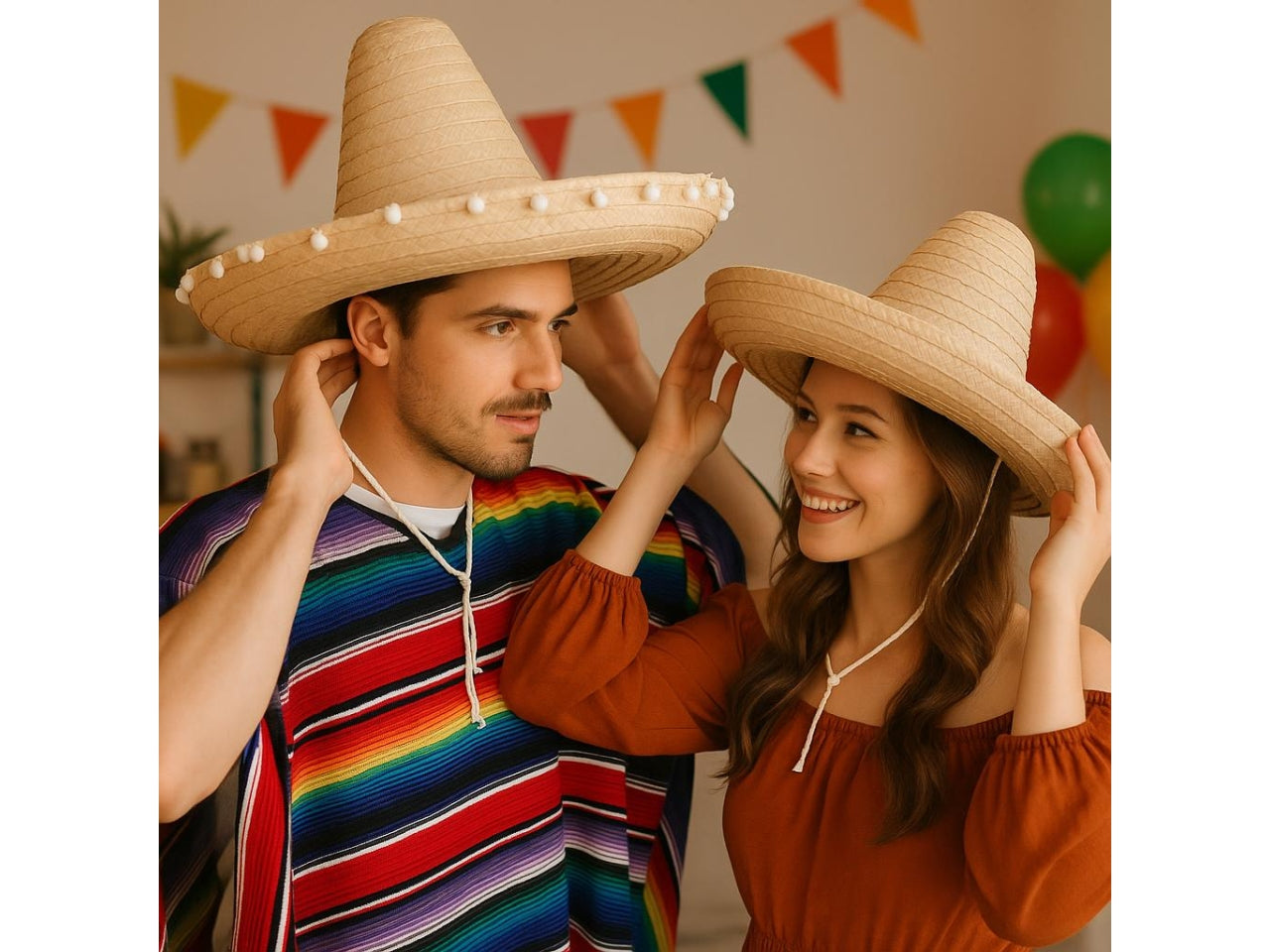 Cappello sombrero in paglia 60cm beige