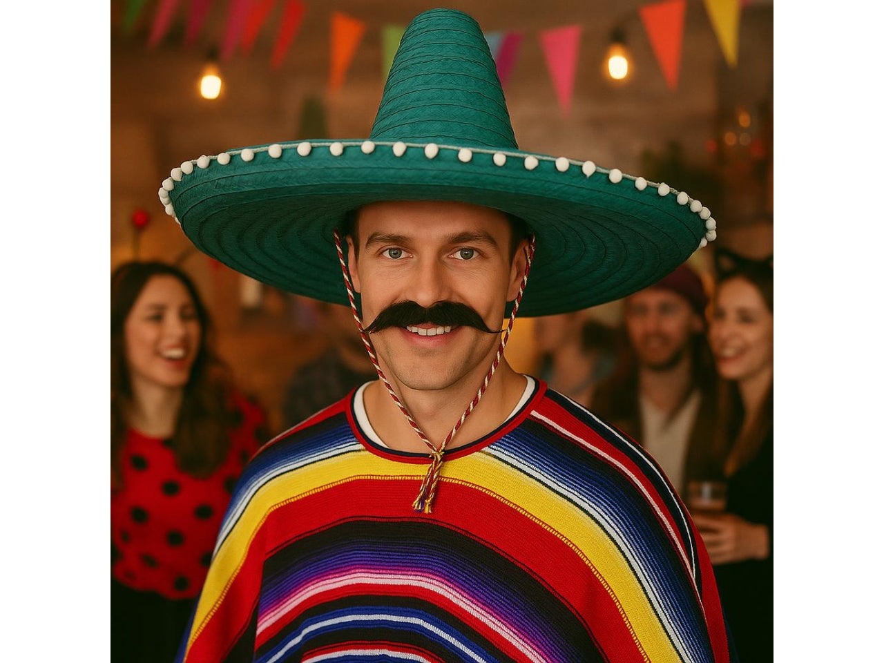 Cappello sombrero in paglia 60cm verde