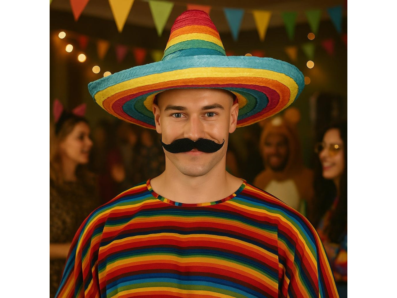 Cappello sombrero in paglia 50cm multicol