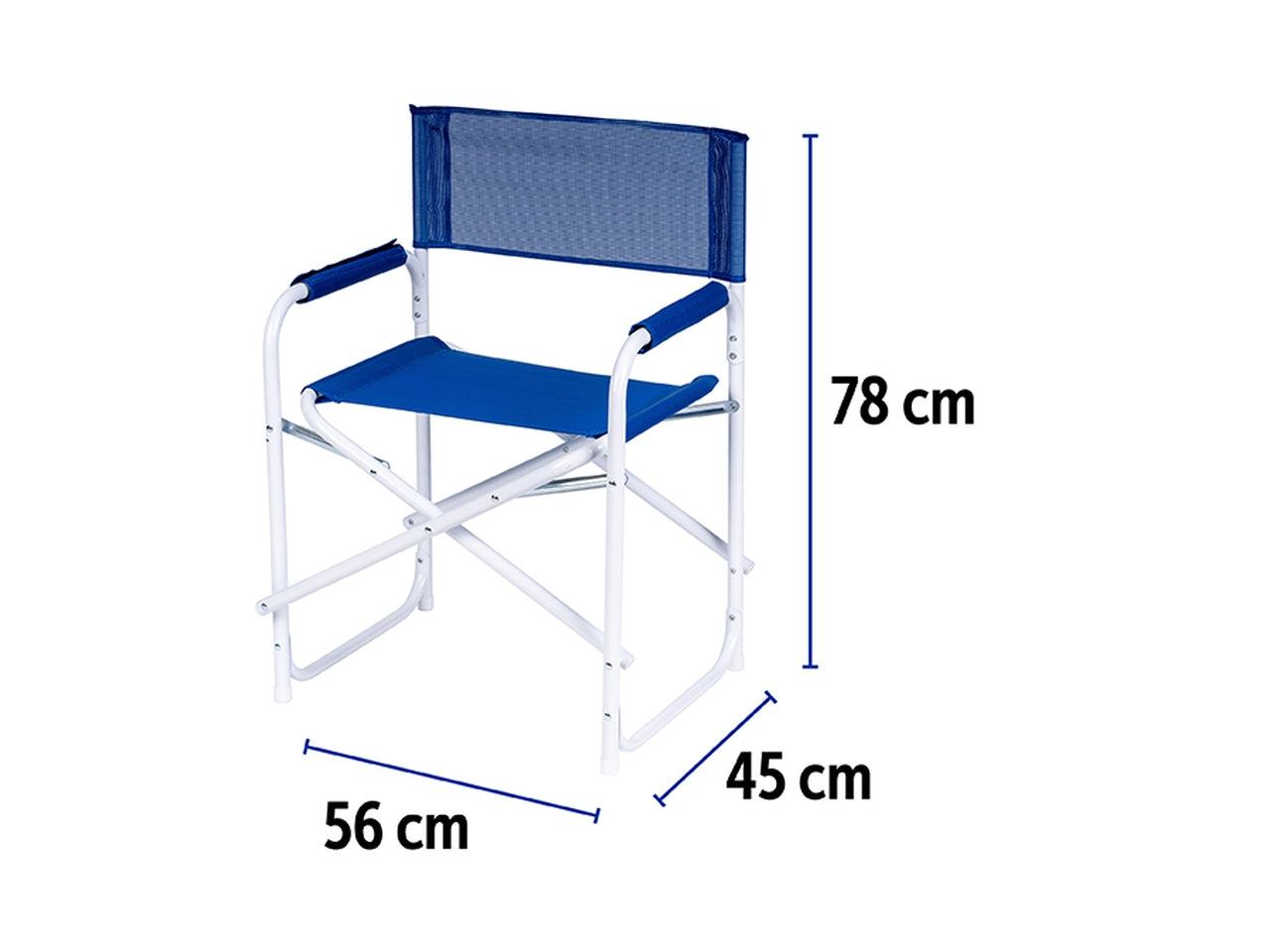 Sedia regista acciaio/textilene 56x45x78 blu