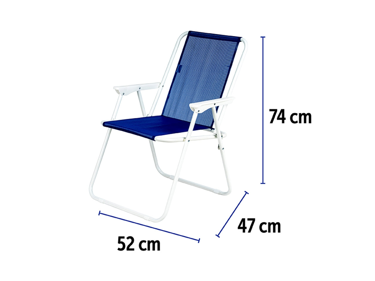 Spiaggina pieghevole acciaio/textilene 52x47x74cm blu