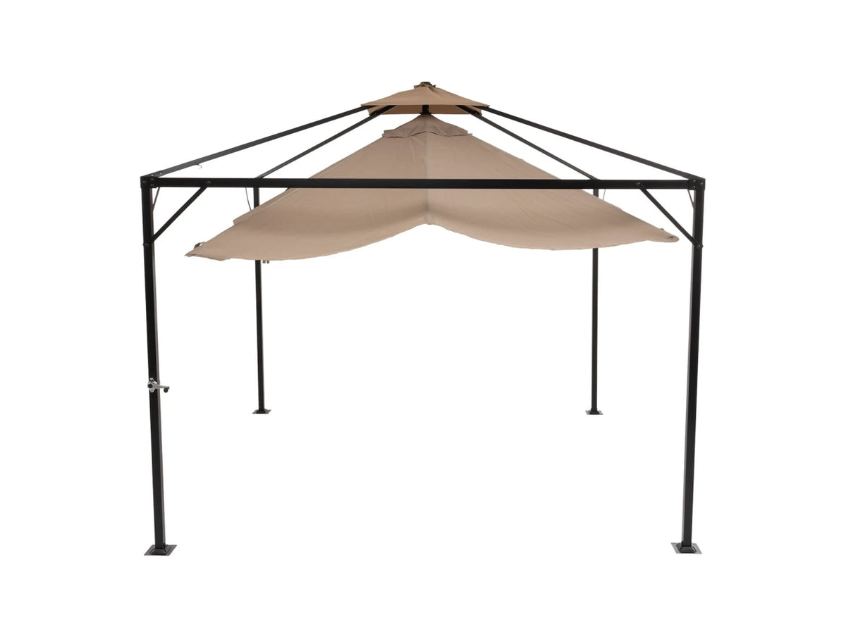 Gazebo ombrellone 3x3mt in tessuto poliestere ecrÃ¹ e struttura antracite
