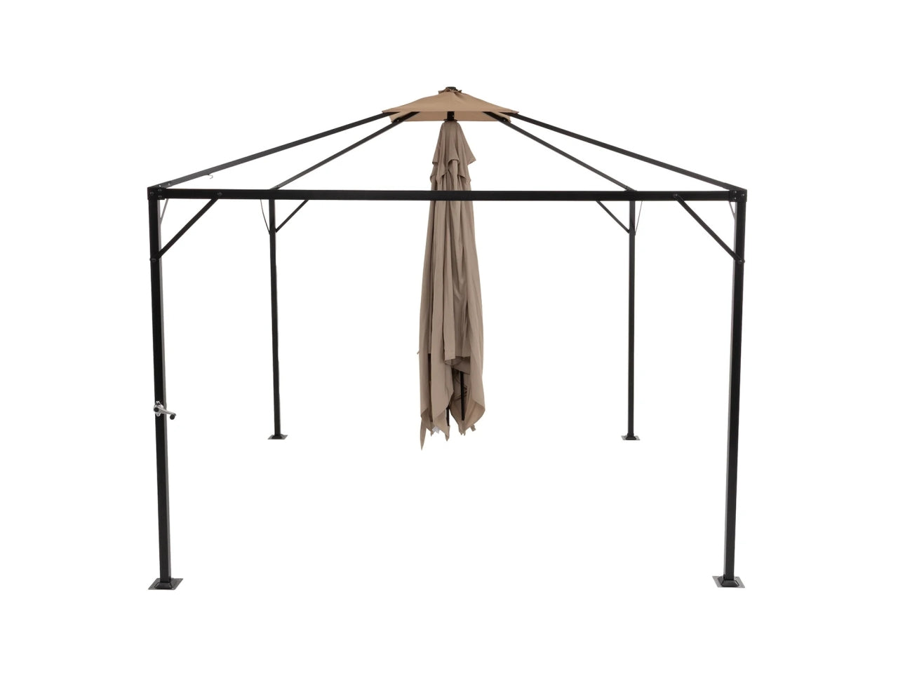Gazebo ombrellone 3x3mt in tessuto poliestere ecrÃ¹ e struttura antracite