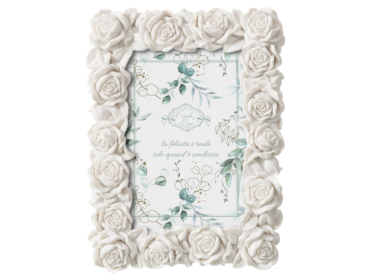 Portafoto rose bianco crackle' 15x20cm